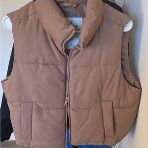 Hollister Light Brown Puffer Vest